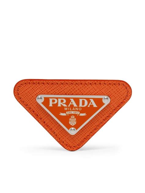 prada enamel triangle-logo pin